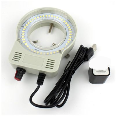 Lab Microscope Slides Illuminator Lamp for Stereo Zoom Microscope, Adjustable 0-100% Led Lamp Microscope Parts (Color : Black with Adapter 2)