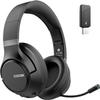 COOSII H300 Wireless Headphones Bluetooth with Microphone, Over Ear Headsets with USB Dongle & Mute, Environmental Noise Cancelling Retractable Mic for Work Office Meeting Laptop Computer (Black) view 1