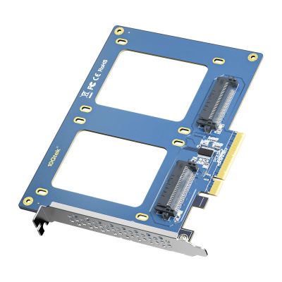10GTEK PCIe 3.0 x8 to Dual U.2 NVMe SSD Adapter Card, SFF-8639 Interface with Full-Height Bracket for Server/NAS/Desktop Storage