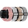4 Pack Adjustable Nylon Band Only Compatible with Fitbit Sense/Versa 3, Shiny Soft Breathable Single Loop Elastic Replacement Band view 1