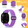 4 Pack Adjustable Nylon Band Only Compatible with Fitbit Sense/Versa 3, Shiny Soft Breathable Single Loop Elastic Replacement Band view 2