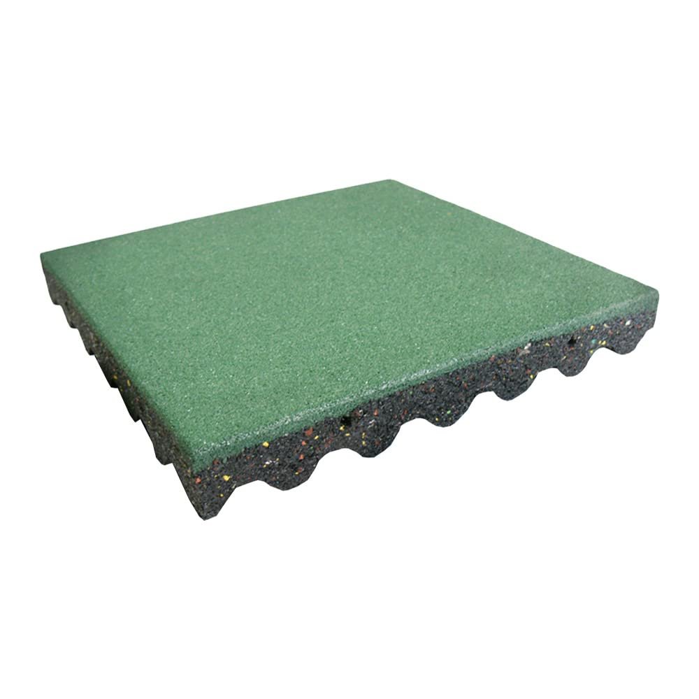 Rubber-Cal "Eco-Safety" Interlocking Playground Tiles - 2.50 x 19.5 x 19.5 Inch - 16 Pack - 42.25 Square Feet Coverage - Green