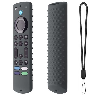 6.2 Inch Silicone Cover for 2023 Fire TV Stick 4K Max 2nd/Fir TV Omni Series/FireTV 4-Series Remote,Toshiba/Insignia FirTV Remote Cover with Lanyard(Dark Grey)