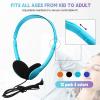 Konohan 32 Pack Headphones Bulk for School Student Classroom Set of Headphones Wire Headset Adjustable with 3.5 mm Jack for Adult (Light Blue,Orange,Blue,Black) view 2