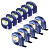 11-Pack, Labelife Compatible DYMO LetraTag Refills 91330 and Dymo 18771 Refill LetraTag Iron-On Fabric Labels, Work with Dymo LT-100H LT-100T QX50 Label Maker, Black Print on White, 1/2-Inchx110.5 Ft view 1
