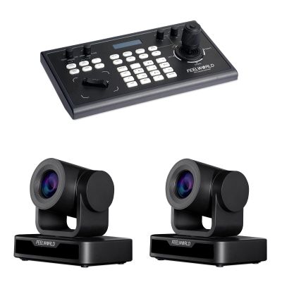 FEELWORLD 2X USB10X PTZ Camera and KBC10 PTZ Controller Bundle