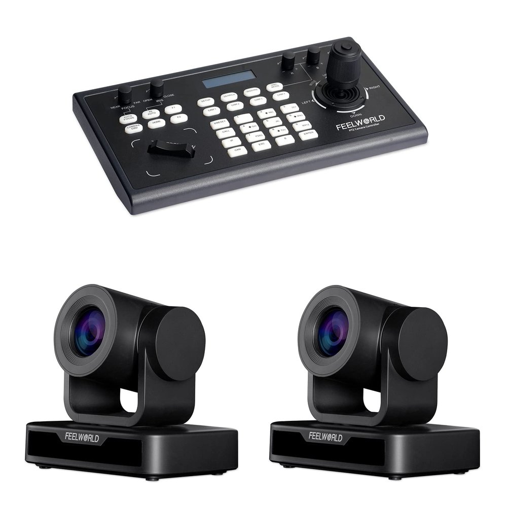 FEELWORLD 2X USB10X PTZ Camera and KBC10 PTZ Controller Bundle