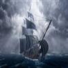 CORFOTO 7x5ft Dark Pirate Ship Photography Backdrop Skull Sailboat Background Pirate Thene Party Decorations Nautical Pirate Cruises Ship Kids Adults Portrait Baby Shower Photo Booth Props Fabric view 3
