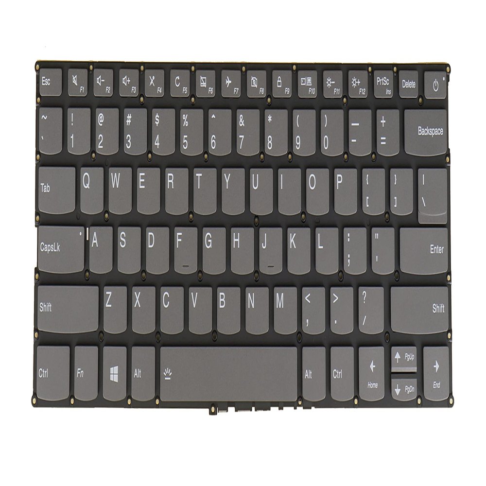 AZUBAYCOM US English Layout- Laptop Keyboard for Lenovo Ideapad 320s-13ikb, 720s-14ikb, V720-14, V720-14IKB, 81AK 80XC 81BD 80Y1, PC4SPB, Backlit, Gray Without Frame