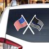 American Flag Thin Blue Line Flag Police Crossed Vinyl Decal Sticker For Car Boat Laptop Reflective Glossy Choose Size (5'' x 3.3" (12.7cm x 8.4cm), Reflective) view 1