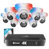 SWANN Pro 4K, 8 Channel Home Security Camera System, 2TB NVR, 8 Dome PoE IP Cameras Outdoor, Wired Surveillance CCTV, Heat Motion Vehicle Detection, LED Light, 24/7 Recording Security Camera, 889808D view 1