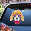 Beagle Dog Hipster Sunglasses Yellow Vinyl Decal Sticker for Car Boat Laptop Reflective Glossy Choose Size (6'' x 6" (15.2cm x 15.2cm), Glossy) view 1
