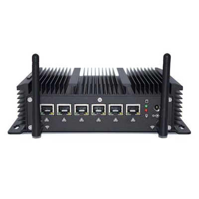 VENOEN Fanless Mini PC,Core i5 7200U Firewall VPN Router,Network Security Server,6 Multi LAN Port,HD,RS232 COM,16GB DDR4,512GB SSD,Rugged Mini PC,Aluminium Alloy Case