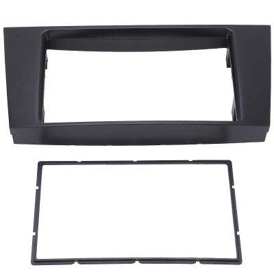 Double DIN Installation Dash Kit, Black ABS 2 Din Stereo Audio Fascia Panel Navigation Fascia Car Stereo Frame for Benz CLSClass C219 20012009