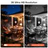 Dzees Outdoor Camera Wireless, 2K Battery Powered WiFi Surveillance Camera for Home Security System with Siren Alarm & Spotlight, Motion Detection, Color Night Vision, IP65 Waterproof Cloud/SD-2-Pack view 3