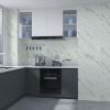 17.7"x354" Thickened Marble Contact Paper Peel and Stick White and Grey Marble Textured Wallpaper 3D Vinyl Wrap Waterproof Removable Self-Adhesive Countertops Wall Paper for Bathroom Kitchen Cabinet view 2
