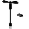 Flexible Mini USB Fan Portable Detachable Cooling Fan with Type C USB 3.0 Adaptor Compatible With Pc Power Bank Usb Devices view 1