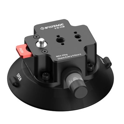 IFOOTAGE Spider Crab Vehicle Suction Cup, 44 lbs Playload Camera Car Suction Cup, 1/4" & 3/8" Screws Car Camera Mounting Kit Compatible for DSLR Cameras and Camcorders, 4.6 inch, VS-118