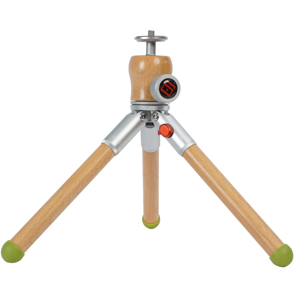 IFOOTAGE Timberpod Mini Tripod, 10th, Small Camera Tripod with 1/4" Screw, Professional Tabletop Tripod for DSLR, Mobile Phone and Action Cameras, Handheld Mini Tripod WoodBronze