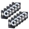 USUPERINK 10 Pack Compatible Label Tapes Replacement for DYMO 18444 IND Permanent Vinyl Tapes for Rhino 1000 3000 4200 5200 5000 6000 Industrial Label Maker Black on White 1/2 inch x 18 Feet view 1