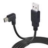 LARRITS 3M USB A to Mini B USB Cable 90 Degree Left Angle Data Sync Charge Cord with 5 pcs Wiring Clips for Nextbase Dash Cam Car GPS Navigator DVR Digital Camera (Left Angle) view 1