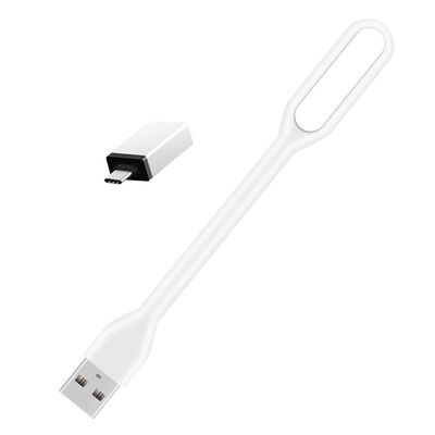 Mini USB LED Light Lamp Compatible with Power Bank, Adjustable Portable USB Night Light Lamp with Type C USB 3.0 Adaptor Compatible with Reading in Bed Kids Sofa Bookworms Travel Music Stand Office