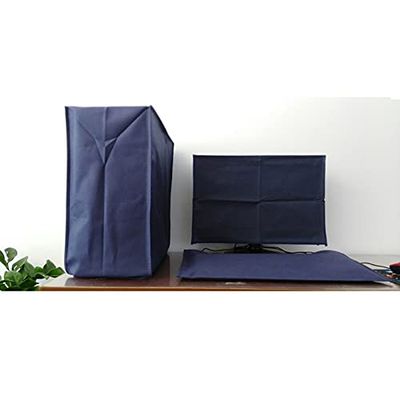 ALHBEJT 3 Pieces Computer Dust Cover Monitor + Keyboard+ Computer Host Pc Dust Proof Computer Covers Case for Desktop Pc CPU Tower Protector (34'' Monitor Set ,Blue)