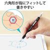 Elecom P-TPENDEBK Hexagonal Pencil Type for Kids, With Strap Hole, Disc Type, Compatible with Smartphones and Tablets, Replaceable Nibs, Black view 2