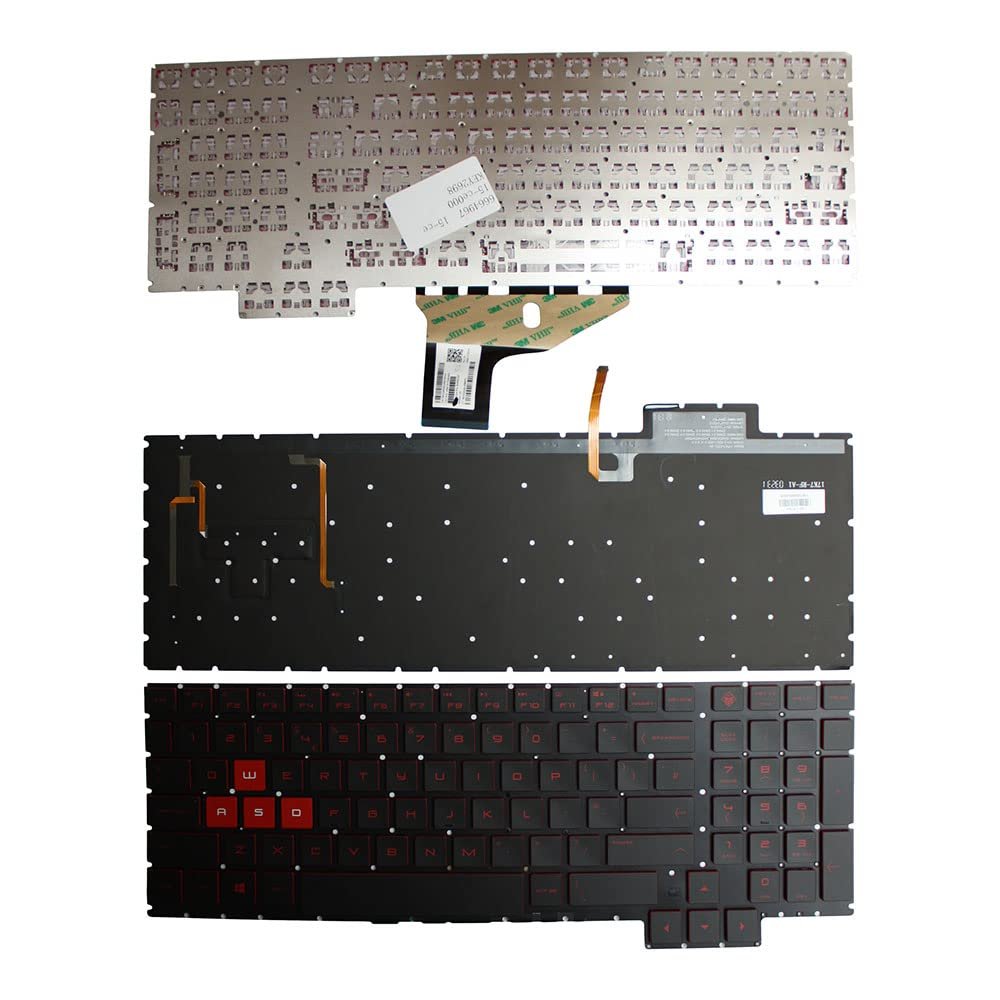 Power4Laptops UK Layout Backlit Black Replacement Laptop Keyboard Compatible with HP Omen 15-ce018TX