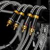 Wekuant Audiophiles RCA Cable 6.5FT(2M), 2 RCA Male to 2 RCA Male Braided HiFi System Silvered-Plated Copper core with ferrite cores view 2