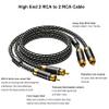 Wekuant Audiophiles RCA Cable 6.5FT(2M), 2 RCA Male to 2 RCA Male Braided HiFi System Silvered-Plated Copper core with ferrite cores view 3