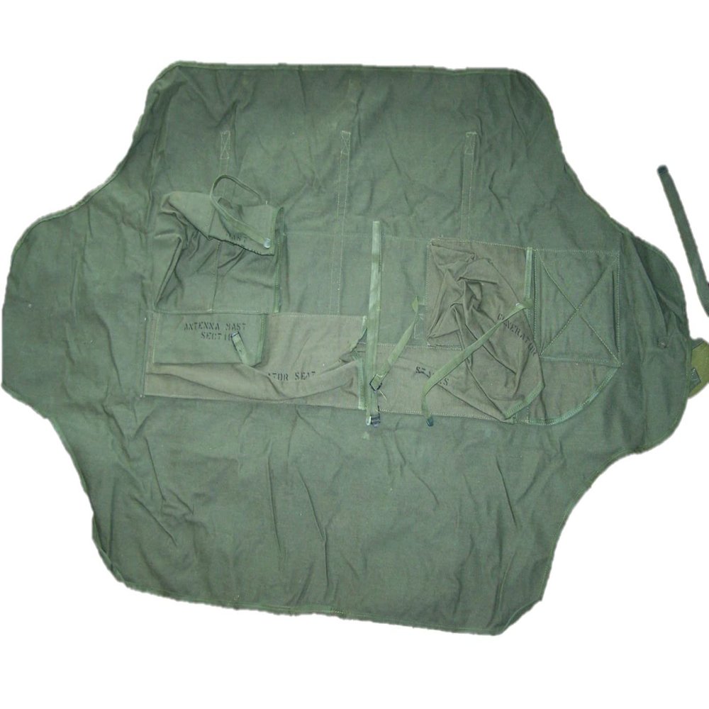 Military Antenna Case TRC-7 Canvas Pioneer Tool Bag Made in USA with P38