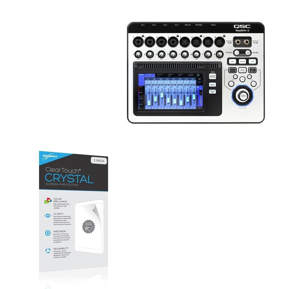 BoxWave Screen Protector Compatible with QSC TouchMix - 8 - ClearTouch Crystal (2-Pack), HD Film Skin - Shields from Scratches