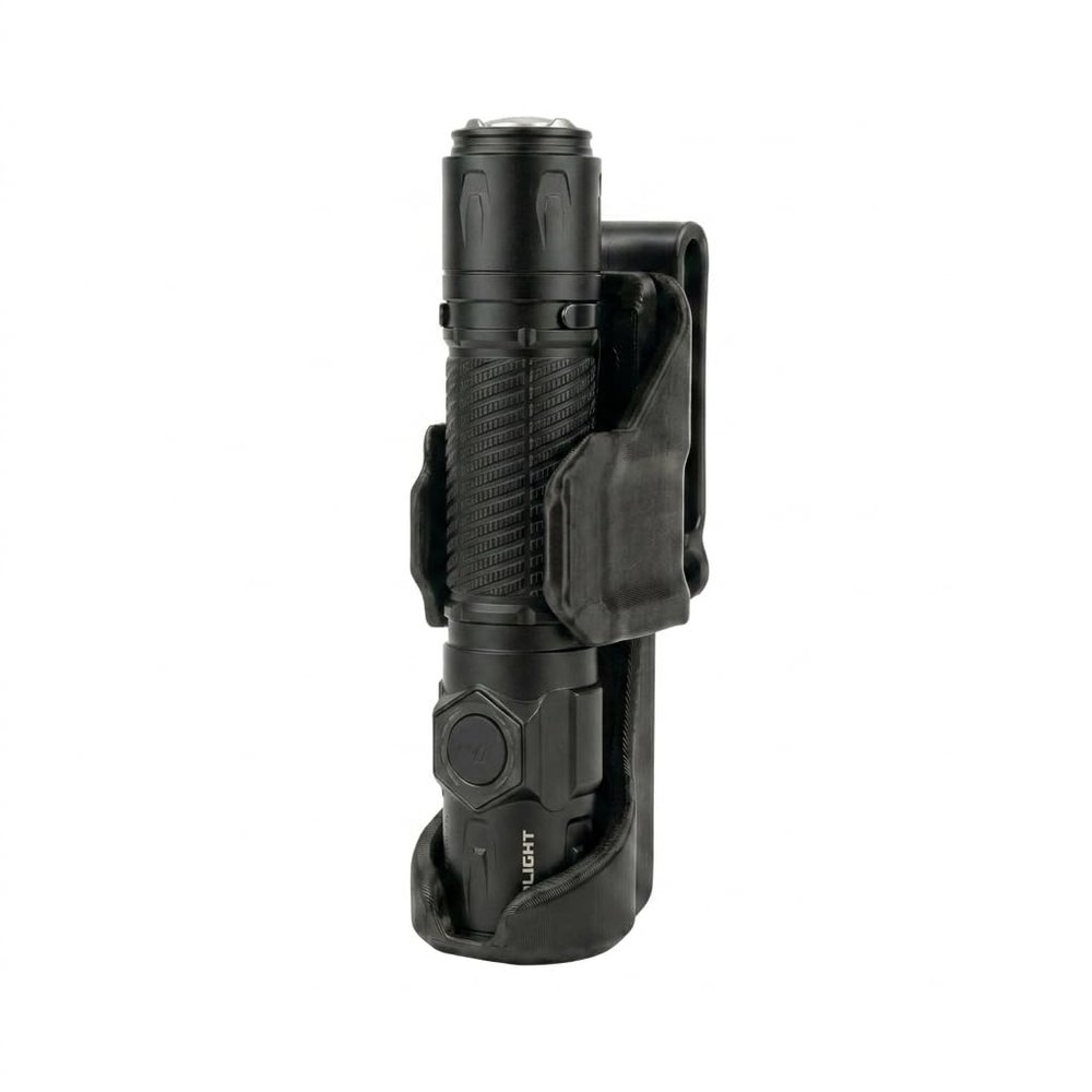 HoldMyGear Belt Clip Flashlight Holder Compatible with Olight Warrior 3 3S (Precision-Fit Belt Mount Holder, Fits Belts 1.5" Wide)