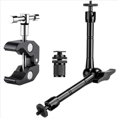 FOMITO 11" Articulating Magic Arm with Super Clamp, Heavy Duty Camera Mount for DSLR Rig, LED Video Lights, LCD Monitors, 1/4"-3/8" Thread, Max Load 4.4lbs