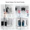 homeasy Mop Broom Holder No Drill, Mop Broom Organizer Wall Mounted Heavy Duty with Hooks Hanger, Self Adhesive Stainless Steel 4Pcs for Bathroom, Kitchen, Office (Multicolor) view 4