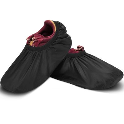 Geyoga 2 Pcs Black Bowling Shoe Covers Polyester Bowling Shoe Protector Covers Accessories for Men Women Game Sports Supplies(Large)