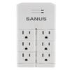 SANUS On-Wall Surge Protector - 6 Rotating Outlets - Fits Larger Plugs -1080 J - Low-Profile & Fireproof - White view 1