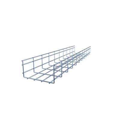 Electro Zinc Plated Wire Mesh Cable Tray, Silver Steel, 7.88 x 3.94 x 118.12 inch, 6-Pack