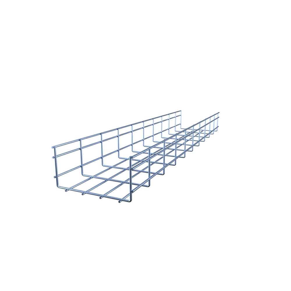 Electro Zinc Plated Wire Mesh Cable Tray, Silver Steel, 7.88 x 3.94 x 118.12 inch, 6-Pack