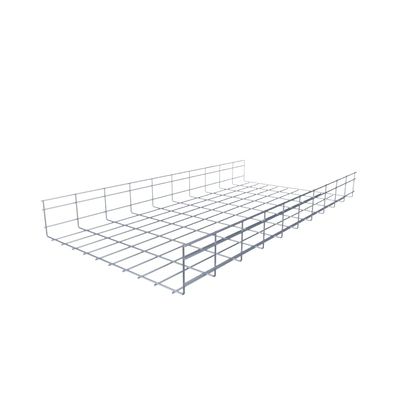 Electro Zinc Plated Wire Mesh Cable Tray, Silver Steel, 19.69 x 3.94 x 118.12 inch, 2-Pack
