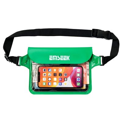 EMSEEK Waterproof Waist Pouch Dry Belt Bag Fanny Pack Keep Your Key Fob Wallet Kindle Phone Dry Perfect For Swim Surf Snorkel(Green)