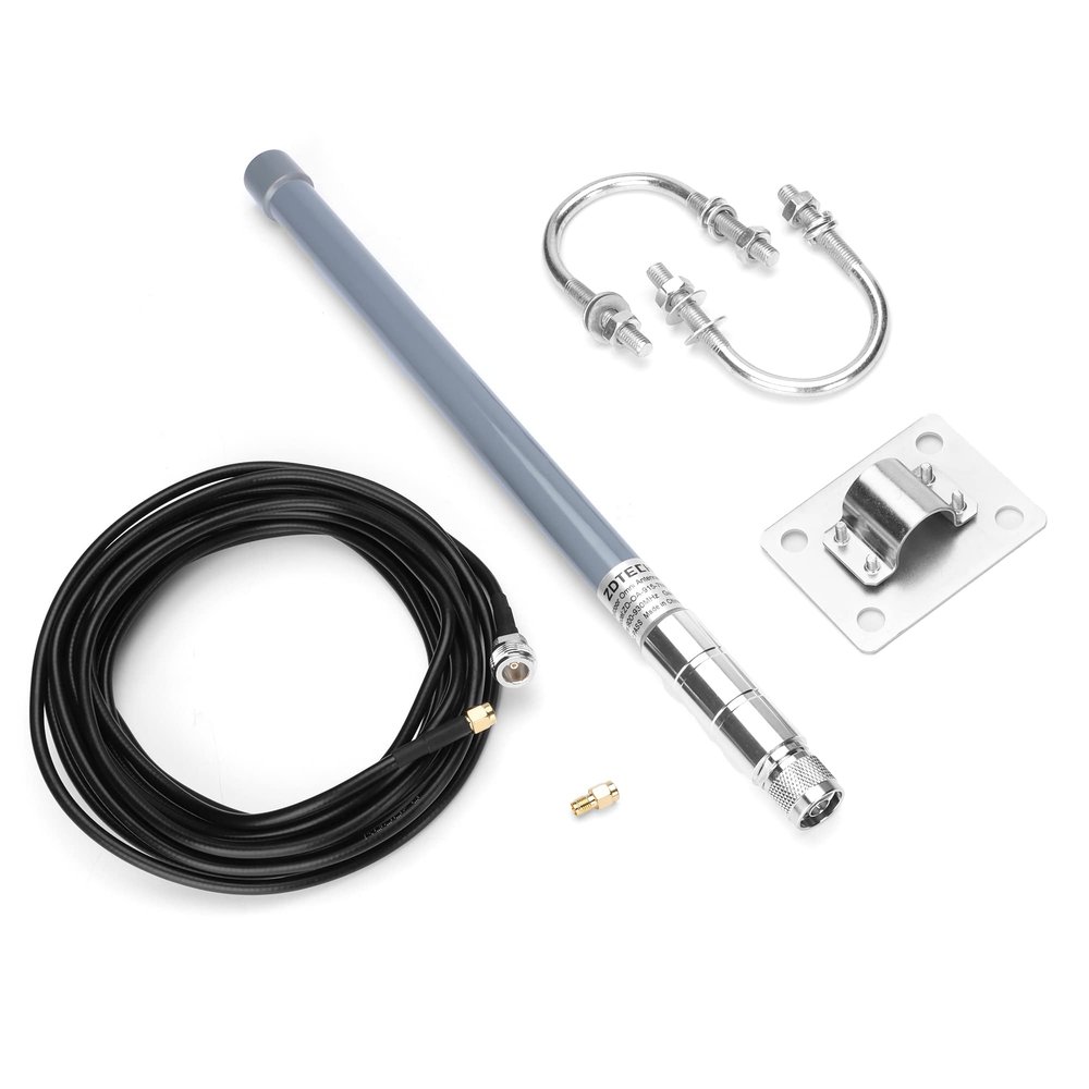 ZDTECH 915MHz LoRa Gateway Antenna Omni Directional Fiberglass Antenna Outdoor Indoor LoRawan Ant with 20 ft N Female to RP-SMA Male Extension Cable for RAK HNT Lynx Helium Hotspot Miner