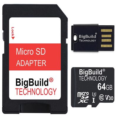 BigBuild Technology 64GB Ultra Fast 100MB/s U3 microSDXC Memory Card for Motorola One Macro, UW, UW Ace, Vision Plus, Zoom Cell Phone
