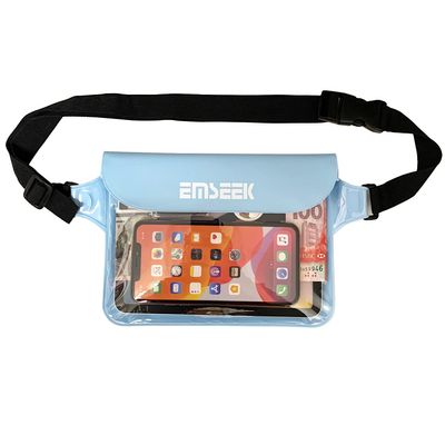 EMSEEK Waterproof Waist Pouch Dry Belt Bag Fanny Pack Keep Your Key Fob Wallet Kindle Phone Dry Perfect For Swim Surf Snorkel(Blue)