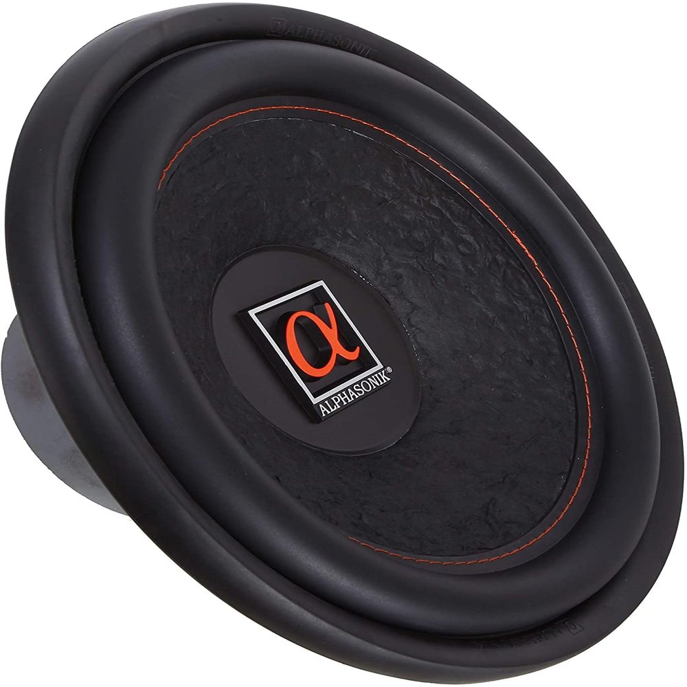 Alphasonik HSW212 Hyper 200 Series 12 1200 Watts Max / 400 Watts RMS Single 4 Ohm Car Subwoofer Stamped Alpha Steel Basket with High Grade Magnet Non Pressed Paper Cone Audio Speaker Bass Sub Woofer