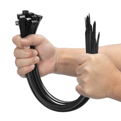 XINGO 16 Inch Black Large Zip Ties Heavy Duty 100 PCS, 200 LBS Ultra Strong Plastic Wire Ties, Large Cable Ties Extra Long Tie Wraps, Indoor and Outdoor UV Resistant