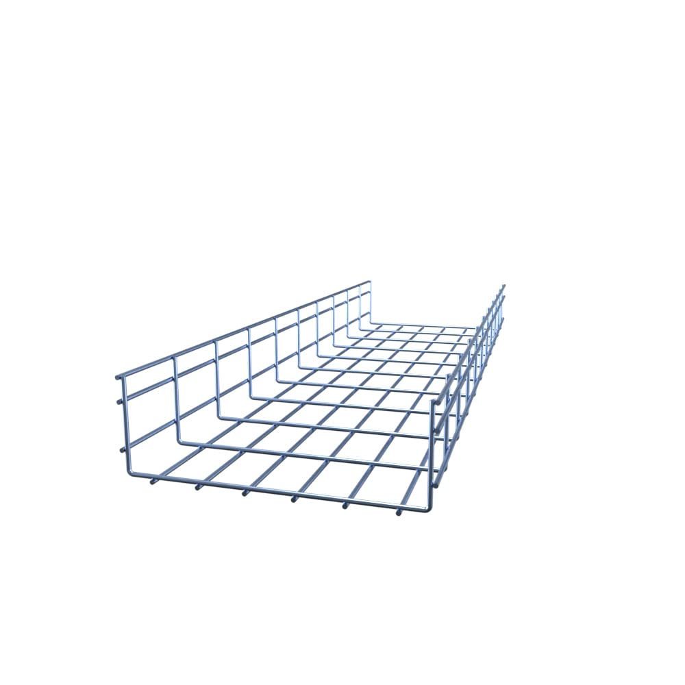 Electro Zinc Plated Wire Mesh Cable Tray, Silver Steel, 11.82 x 3.94 x 118.12 inch, 4-Pack