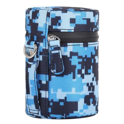 HONGYAN Camera Bags Camouflage Color Small Lens Case Zippered Cloth Pouch Box for DSLR Camera Lens, Size: 11x8x8cm (Blue) Camera case (Color : Blue)