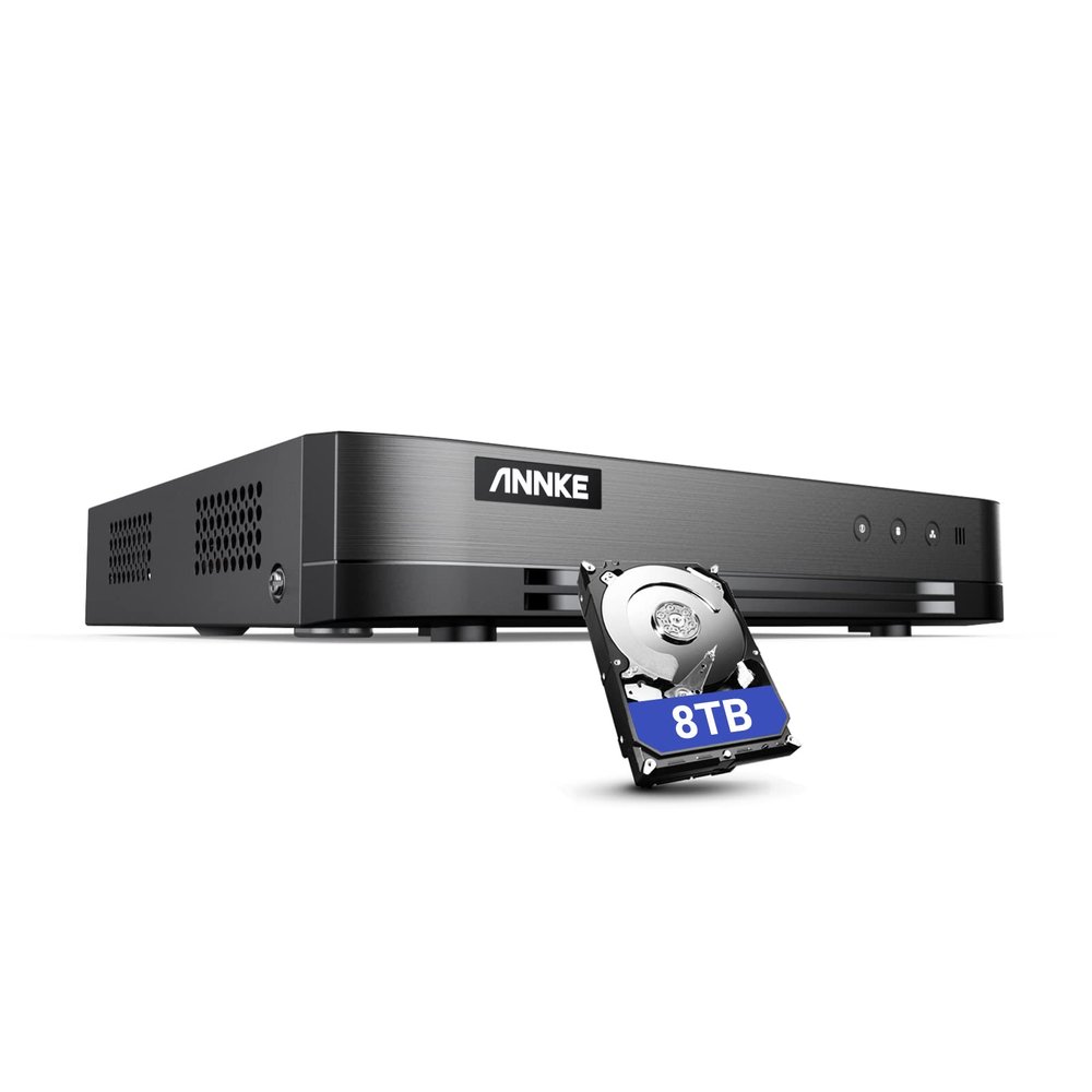 ANNKE 16 Channel Security CCTV H.265+ DVR, Hybrid 5-in-1(TVI/AHD/CVI/CVBS/IPC) Surveillance DVR, Easy Remote Access, AI Human Vehicle Detection, 24/7 Recording, 8TB Hard Drive Included